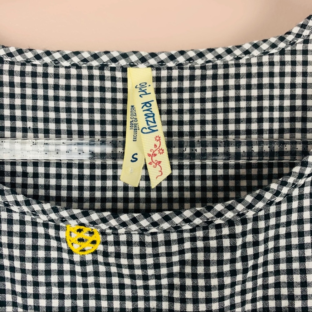 Pineapple Embroidered Gingham Top - image 6